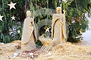 Nativity scene, in Cima Square, in Conegliano Veneto, Italy, details photo