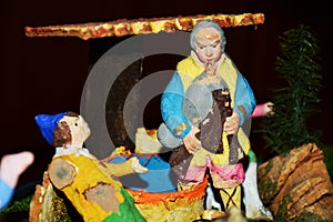 Nativity scene, colorful details
