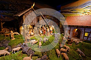 Nativity scene creative presentation at barn setting