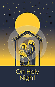 Nativity scene. Holy Family and Christmas star