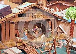 Nativity Scene, Holy Family, figures of Jesus, Mary and Joseph