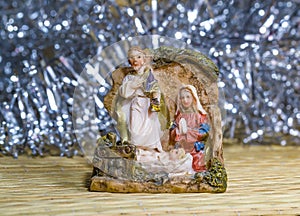 Nativity scene Jesus Christ, Mary and Josef