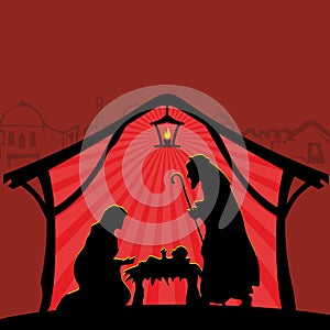 Nativity scene. Merry christmas