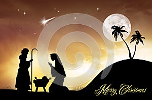 Nativity scene postcard