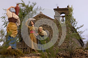 Nativity scene representation of traditional people in rural life in Gran Canaria