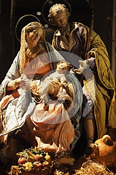 Nativity scene in Rome, Italy photo