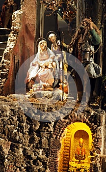 Nativity scene in Rome, Italy photo