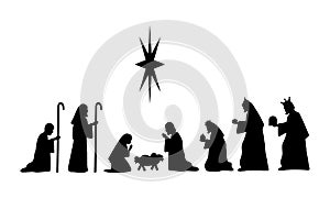 Nativity scene silhouette