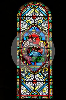 Nativity Scene - Stained Glass in Monaco Cathedral