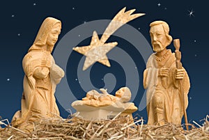 Nativity Scene with Star of Bethlehem