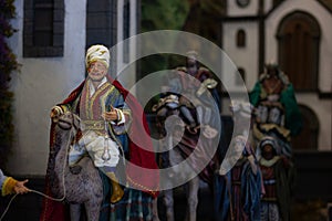 Nativity scene of Three Wise Men on camels