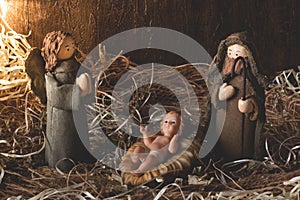 Nativity scene. Traditional Christmas scene