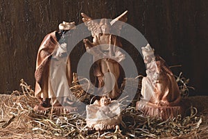 Nativity scene. Traditional Christmas scene