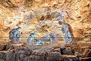 Nativity scene in Zipaquira Salt Cathedral in Bogota, Colombia