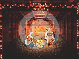 Nativity scenes exhibit figures