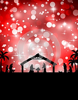 Nativity Silhouette Christmas background abstract