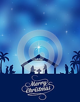 Nativity Silhouette Christmas background abstract