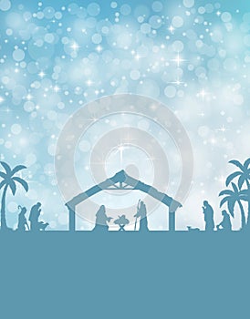 Nativity Silhouette Christmas background abstract