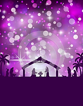 Nativity Silhouette Christmas background abstract