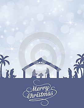 Nativity Silhouette Christmas background abstract