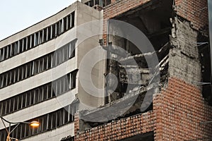NATO Bombing scars in Belgrade photo