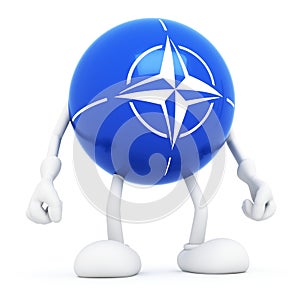 NATO flag, 3d man