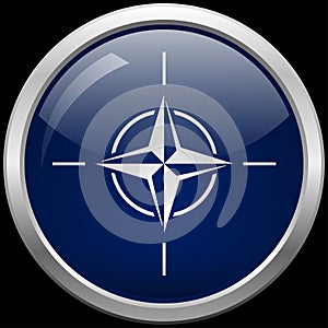 NATO flag glass button vector illustration