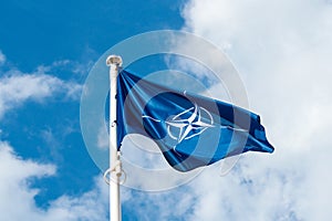 NATO flag waving in the wind