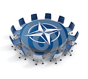 Nato meeting desk meeting 3d rendering