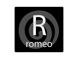 NATO Phonetic Alphabet Letter Romeo