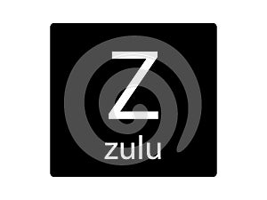 NATO Phonetic Alphabet Letter Zulu