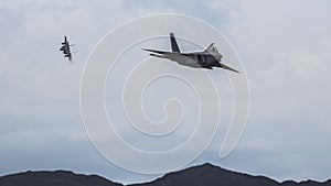 NATO USAF American fifth 5th generation stealth fighter jet on low level patrol