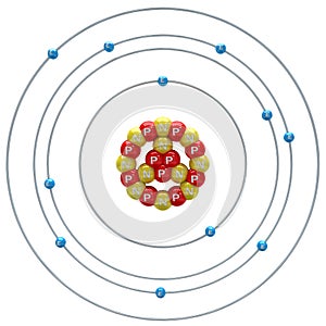 Natrium atom on a white background