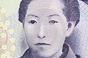 Natsuko Higuchi a closeup portrait from Japanese money