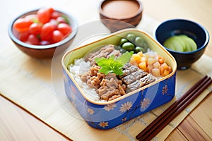 natto as part of a bento lunch box assortment