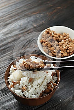 Natto over White Rice