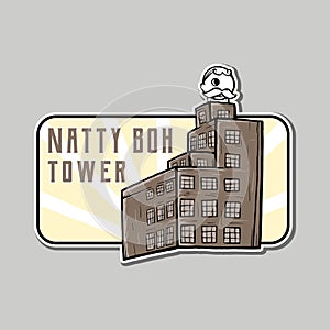 Natty boh tower sticker vector