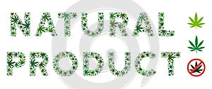 Natura Product Text Composition of Weed Leaves