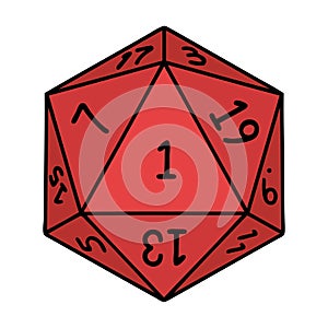 natural 1 D20 dice roll illustration