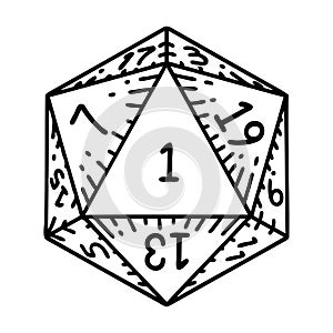 natural 1 D20 dice roll illustration