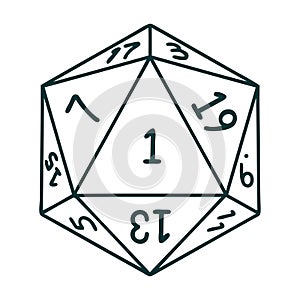 natural 1 D20 dice roll illustration