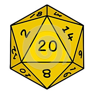 natural 20 D20 dice roll illustration