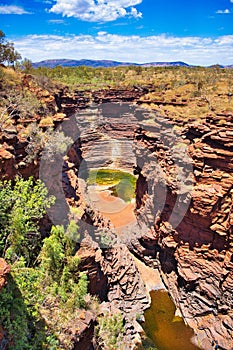 The natural amphitheatre of the Joffre Gorge, Karijini National Park, Western Australia.