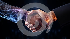 Natural anatomy, high detailed handshake of business partners, success of investment, african and american shaking hands, Working