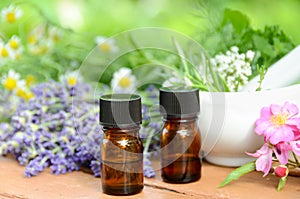 Natural apothecary with essential oils photo