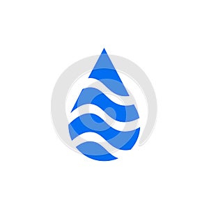 Natural aqua - water drop logo design template. Vector abstract waterdrop with splash paper cut style logotype. Save