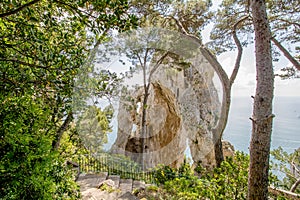 The natural arch Arco Naturale in Capri, Italy