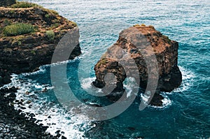 Natural Arch of Los Roques beach in Tenerife