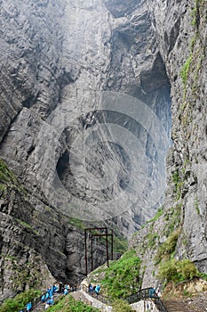 Natural arch in Tianmen mountain, China