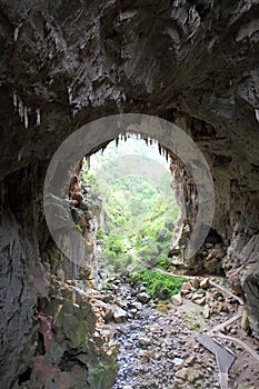 Natural archway at Jenolan Caves photo